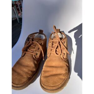 UGG Neumel Chukka Boots Chestnut Suede Men’s Size 9 Shearling Lined Lace Up